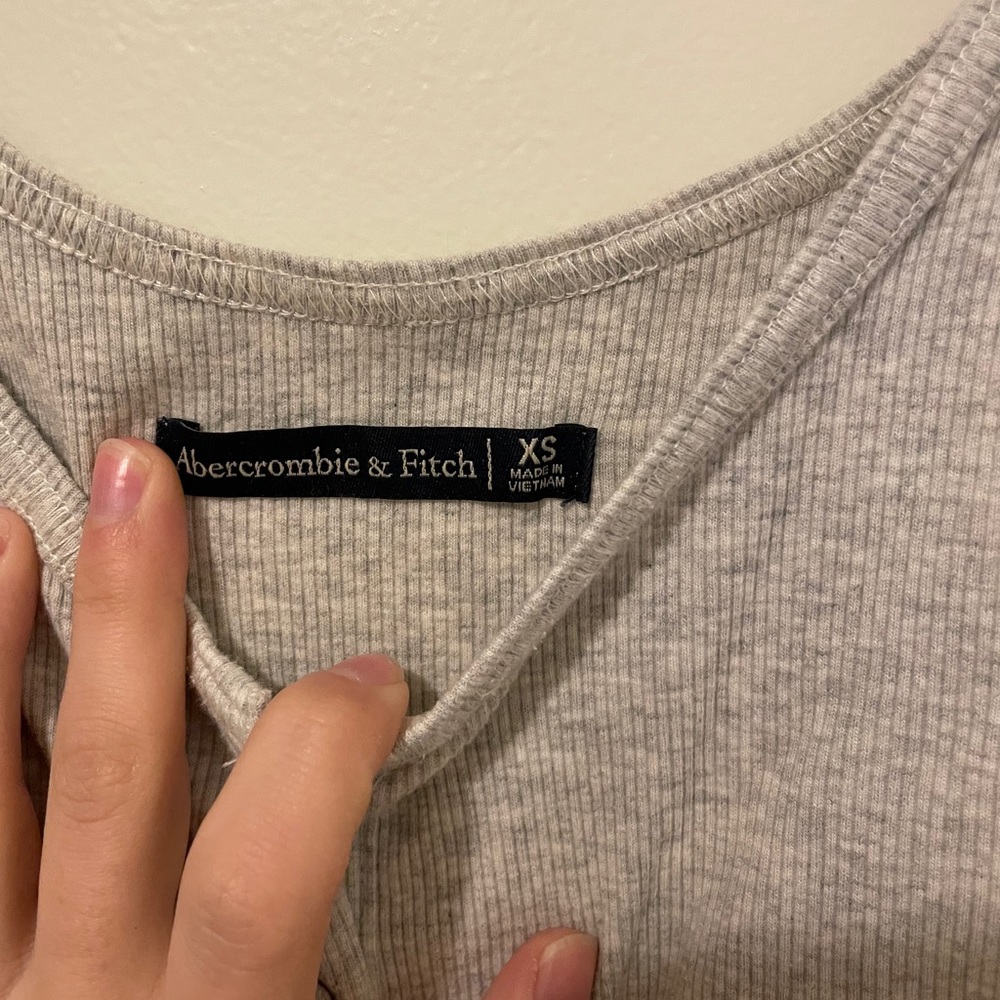 Abercrombie & Fitch light grey Henley tank
